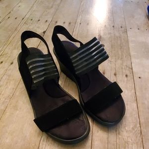 Skechers Black Wedge Sandals Size 8